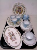 A tray of ceramics - three Royal Doulton Brambley Hedge plates, The Great Hall,