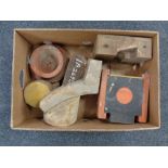 A box of industrial wooden moulds