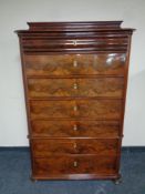 A 19th century mahogany seven drawer chest on chest