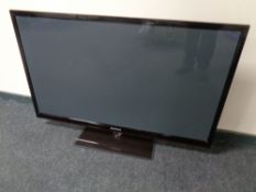 A Samsung 51 inch plasma TV model PS51D495A1K and 3D set up to include Samsung Blu Ray player,