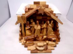 A Lakeland twelve piece olive wood nativity set with box