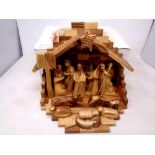 A Lakeland twelve piece olive wood nativity set with box