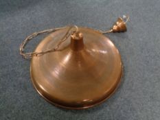 A 20th century Danish copper pendant light fitting,