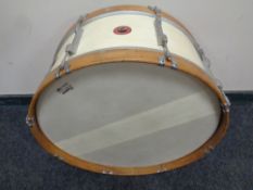 A vintage 24" marching bass drum