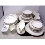 Forty-four pieces of Royal Doulton Platinum Concord tea and dinner china