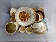 A box containing Royal Worcester Palissy dinner ware