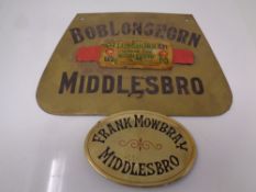 Two brass bookmaker's plaques;