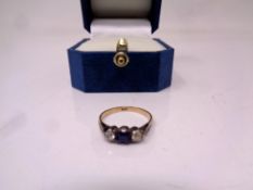 A 9ct gold sapphire dress ring