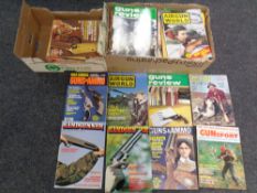 Two boxes of 20th century shooting magazines : Hand Gunner, Guns & Ammo,
