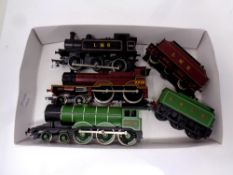 Three Hornby locomotives, two with tenders.