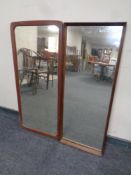 Two mid 20th century Danish teak framed mirrors