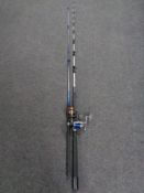 A Mitchell Riptide fishing rod with Abu Garcia reel together with a Ron Thompson Dialex spin 210