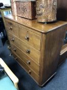A Victorian five drawer chest 116cm wide by 50cm deep by 114cm high.