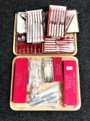 A large quantity of EPNS and stainless steel flatware, boxed sets by Roberts & Belk etc (Qty,