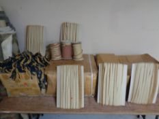 Three boxes containing a large quantity of Duresta fabric trim