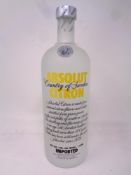 A bottle of Country of Sweden Absolut citron vodka,