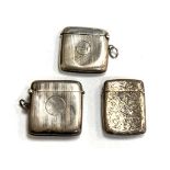 Three silver antique vesta cases