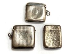 Three silver antique vesta cases