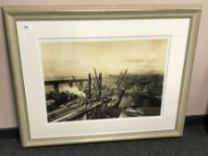 After Jan Radwanski : The Observer, Tyne Bridge Under Construction, photographic print,