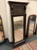 An antique mahogany mirror, 65 cm x 151 cm.