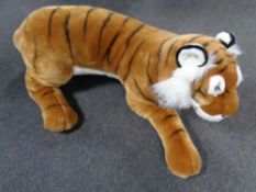 A National Geographic big cats initiative soft toy : Tiger with tags.