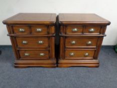 A pair of American Zocolo three drawer bedside chests