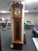 A longcase Regulator clock with moon phase dial (a/f)