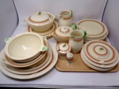 Thirty one pieces of Newhall Nirvana Art Deco dinner ware