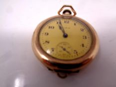 A lady's Elgin gilt metal fob watch