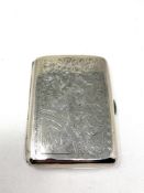 An engraved silver cigarette case CONDITION REPORT: 89g