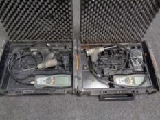Two Testo analysing kits in case