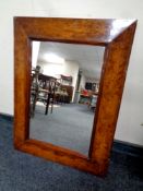 A 19th century walnut and marquetry inlaid wall mirror,