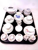 A tray containing antique and later child's part tea services