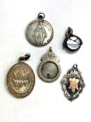 Three antique silver fobs,