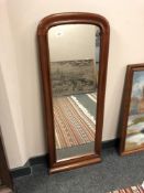 A Victorian mahogany mirror, 42 cm x 11 cm.
