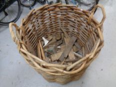 A large wicker log basket,