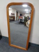 A 19th century mahogany framed dome topped hall mirror, height 110 cm.