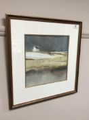 L. Forster : House on the Hill, watercolour, signed, 29 cm x 29 cm, framed.