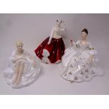 Three Royal Doulton figures : Gail HN2937, Joanne HN2373, My Love NH2339.