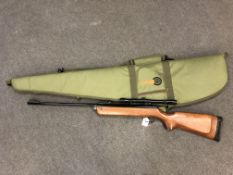 A BSA 22 calibre break-action air rifle with NikkoStirling 4x20 telescopic sight,