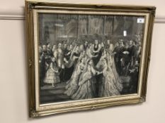 Nineteenth Century School : A Royal Wedding, engraving, 40 cm x 50 cm, framed.