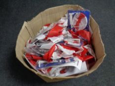 A box containing a large quantity of England car window socks