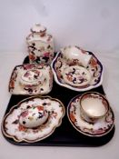 A tray containing ten pieces of Mason Mandalay china to include shallow dishes and bowls,