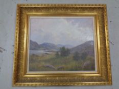 A Donald M Shearer oil on canvas, rural landscape,