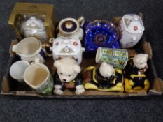 A box containing a quantity of boxed and unboxed Ringtons ceramics to include commemorative ware,