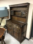 A Welsh dresser in an oak finish