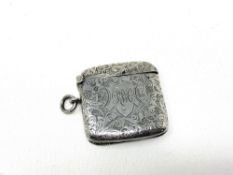 An antique silver vesta case CONDITION REPORT: 24g