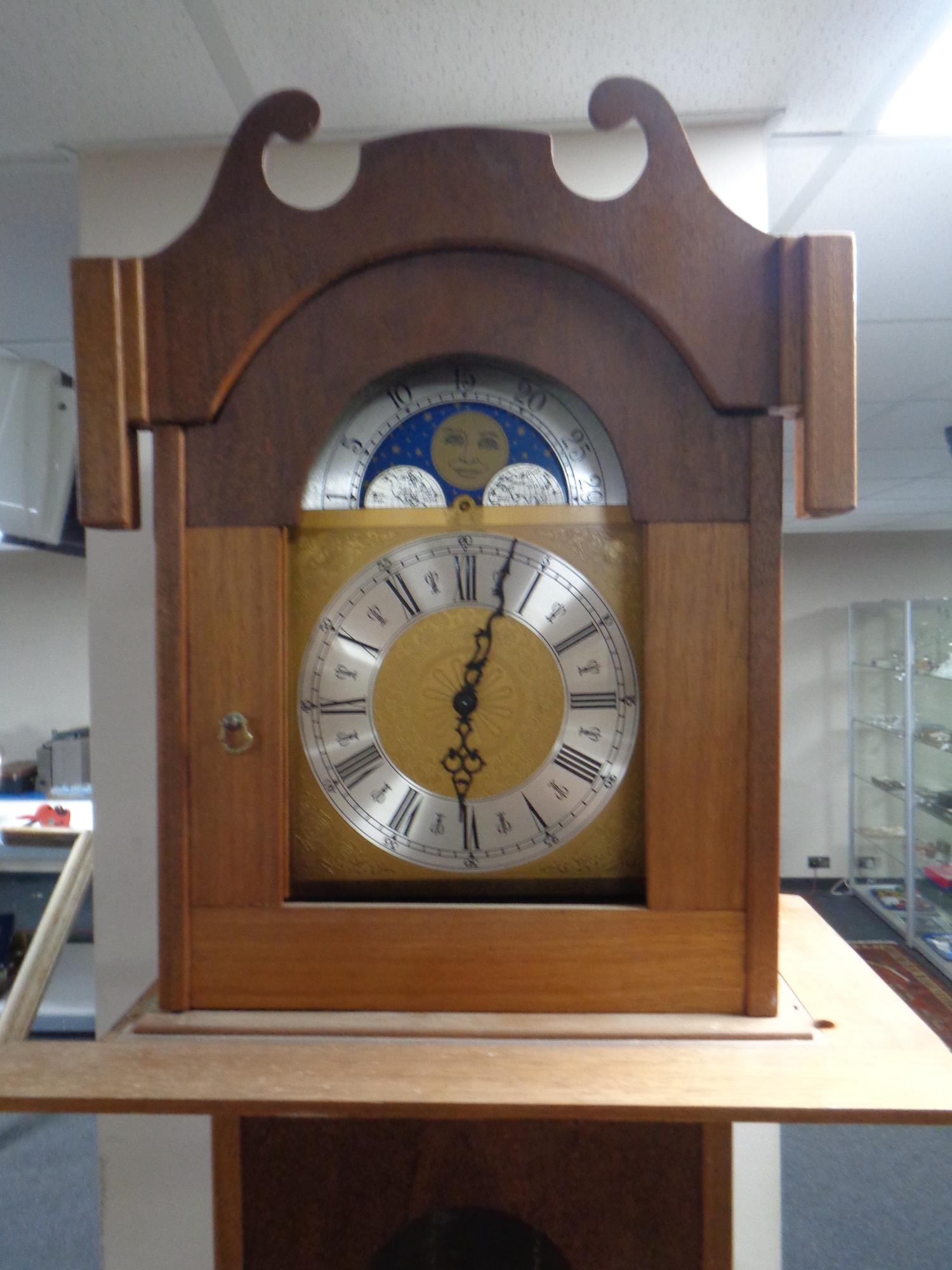 A longcase Regulator clock with moon phase dial (a/f) - Image 2 of 2