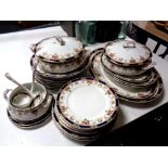 Thirty-eight pieces of 19th century dinner ware to include tureens with ladles