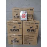 Five boxes containing Kiwi instant cleaning wipes